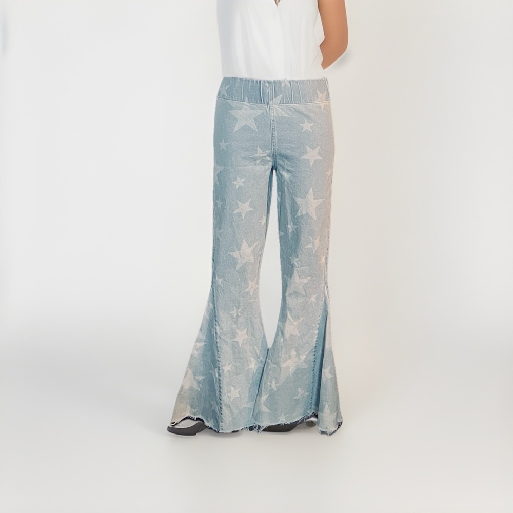 MUMU High Rise Bell Bottom Jeans Show Me Your Mumu Berkeley Size M Star Hippie